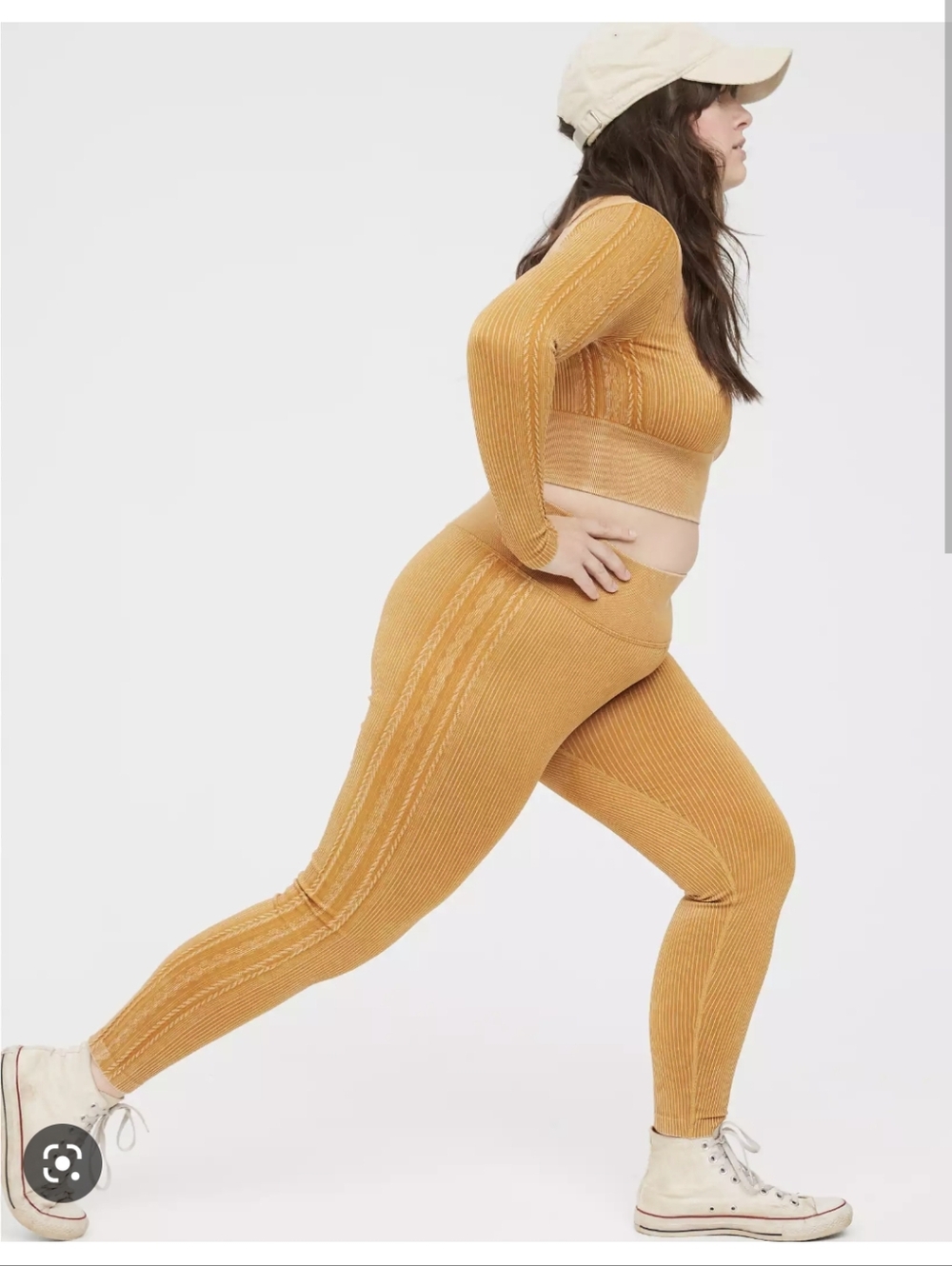 OFFLINE by Aerie Seamless Cable Square Neck Crop Top